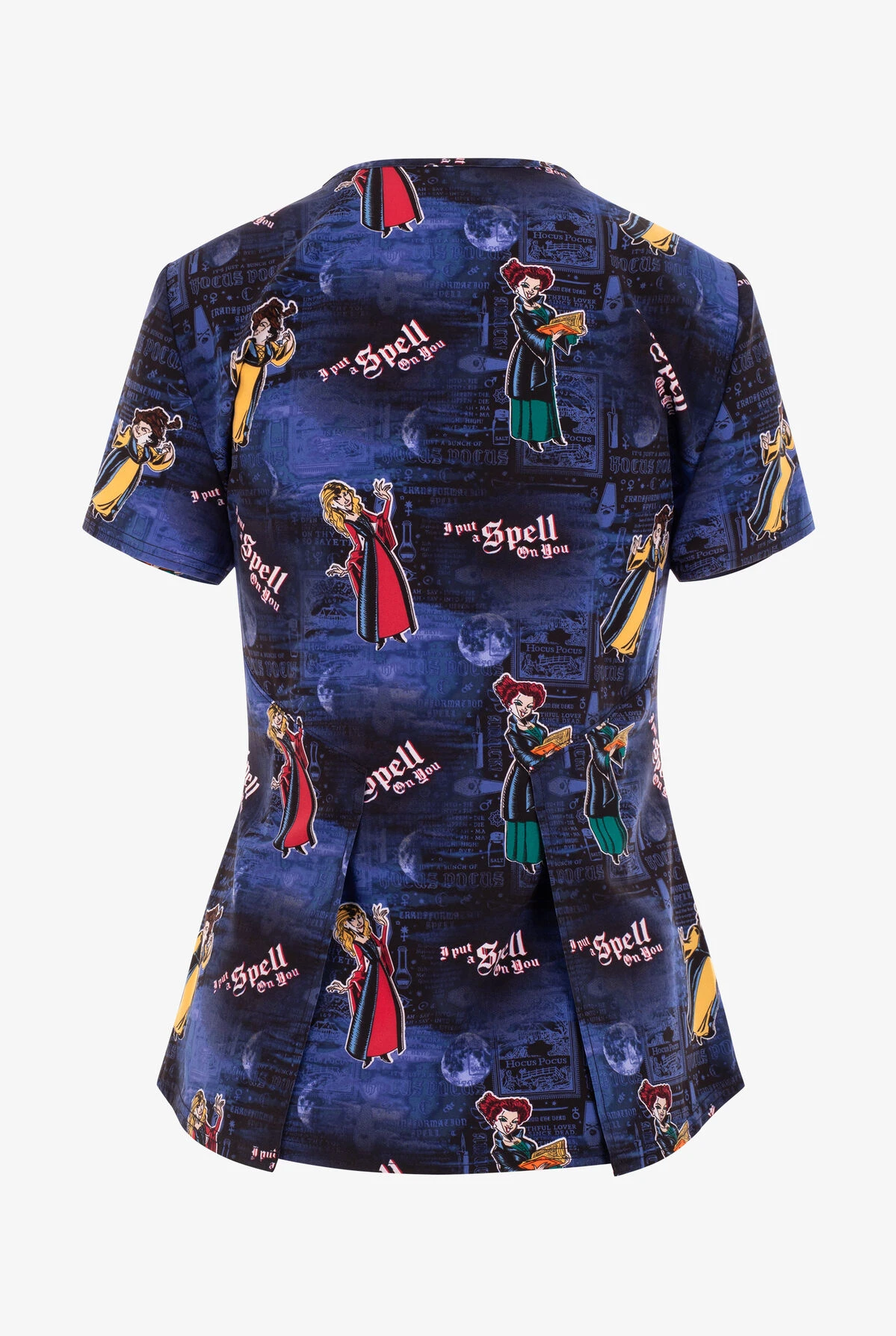 Cherokee Tooniforms Disney's Hocus Pocus Spell Casters Women's 2-Pocket STRETCH V-Neck Print Scrub Top 4 Cherokee Tooniforms Disney's Hocus Pocus Spell Casters Women's 2-Pocket STRETCH V-Neck Print Scrub Top - Image 2