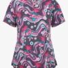 Cherokee Tooniforms Dreamworks Trollstopia Women's 3-Pocket STRETCH V-Neck Print Scrub Top -Cherokee Shop CK761TOIA 092723 1