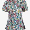 Cherokee Tooniforms Where's Waldo? Women's 2-Pocket STRETCH V-Neck Print Scrub Top -Cherokee Shop CK764LDWW 1