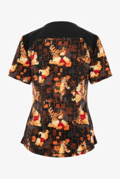 Cherokee Tooniforms Disney's Winnie The Pooh Tumble Around Women's 2-Pocket STRETCH V-Neck Print Scrub Top -Cherokee Shop CK774PHIO 092723 2