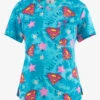 Cherokee Tooniforms DC Comics Symbol Of Hope Women's 2-Pocket STRETCH V-Neck Print Scrub Top -Cherokee Shop CK786DMSO 1