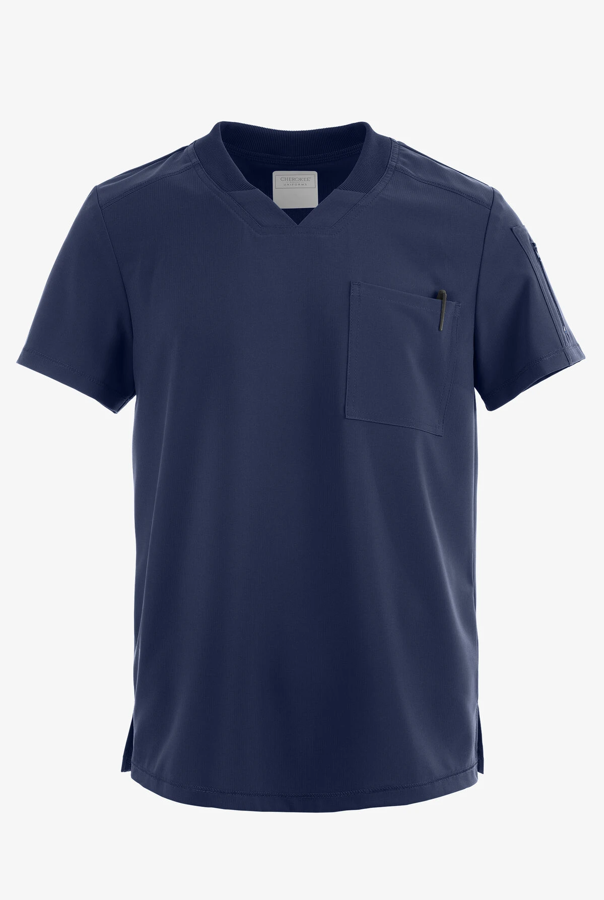 Cherokee Collection Men's 2-Pocket STRETCH Rib-Knit Neckband V-Neck Scrub Top 3 Cherokee Collection Men's 2-Pocket STRETCH Rib-Knit Neckband V-Neck Scrub Top