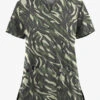 UA Butter-Soft STRETCH Zebra Camo Pewter Women's 2-Pocket V-Neck Printed Scrub Top -Cherokee Shop CS542ZCPW 100423 1