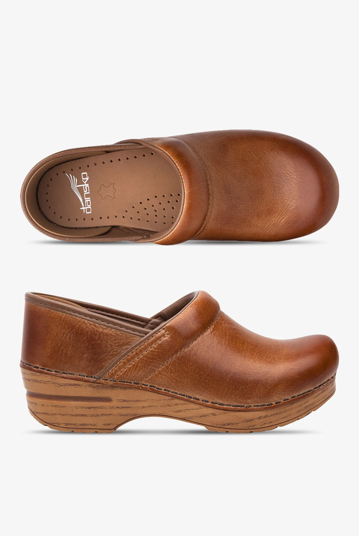 Dansko Women's Professional Honey Distressed Leather Nursing Clogs 3 Dansko Women's Professional Honey Distressed Leather Nursing Clogs