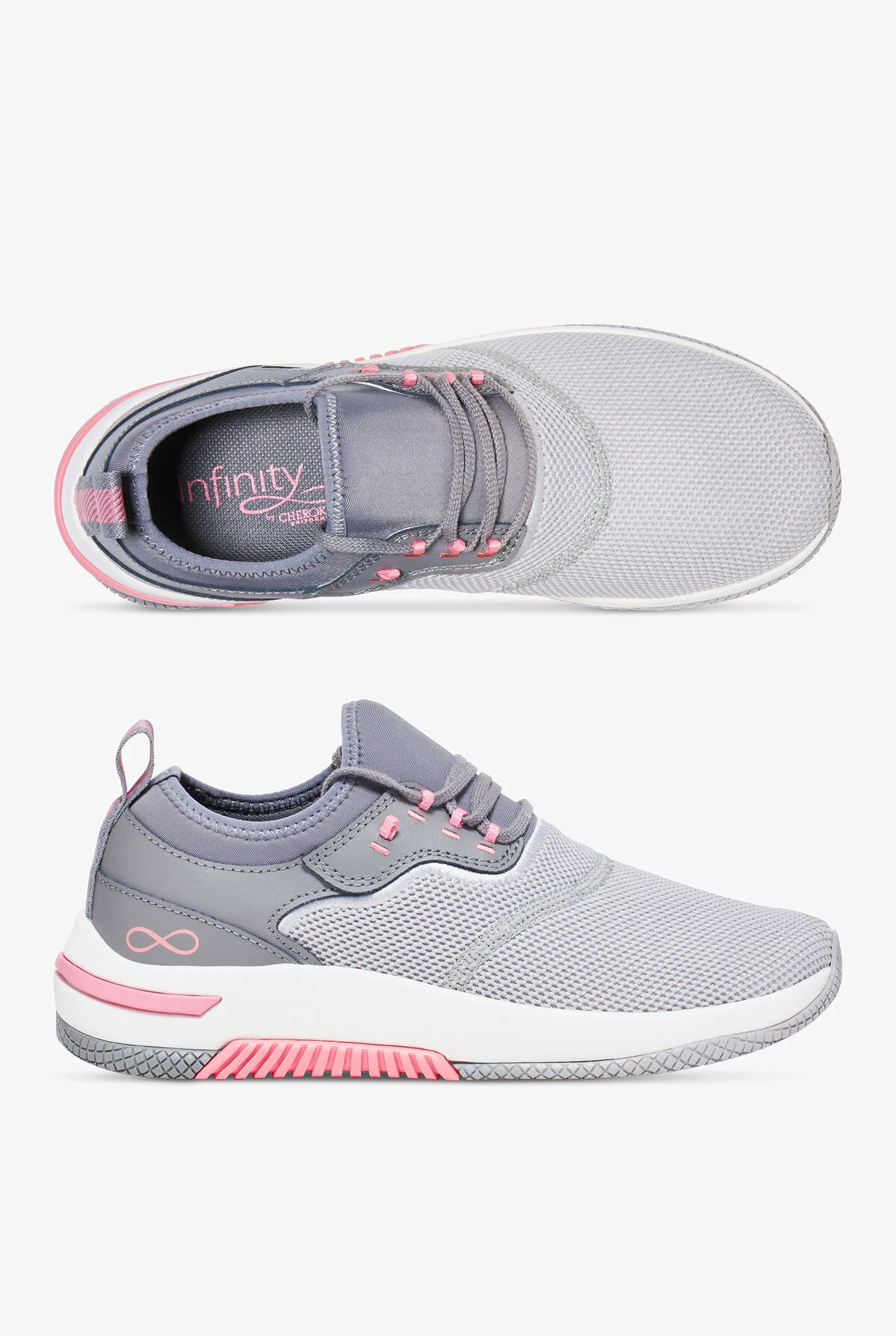 Infinity By Cherokee Women's Dart Slate/Rose Pop Athletic Lace Up Nursing Shoes 3 Infinity By Cherokee Women's Dart Slate/Rose Pop Athletic Lace Up Nursing Shoes