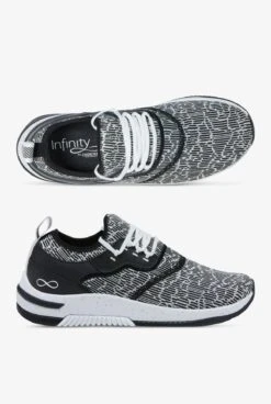 Infinity By Cherokee Women's Dart White/Black Athletic Lace Up Nursing Shoes