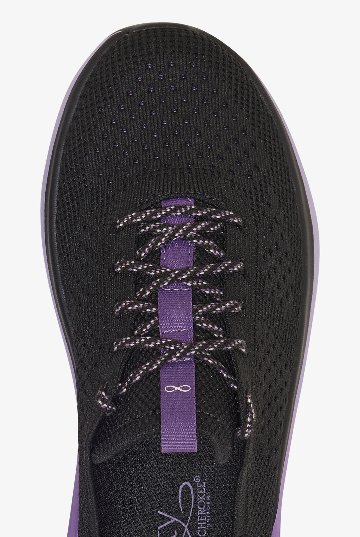 Infinity By Cherokee Women's Everon Knit Black/Purple Surge Athletic Lace Up Nursing Shoes 4 Infinity By Cherokee Women's Everon Knit Black/Purple Surge Athletic Lace Up Nursing Shoes - Image 2