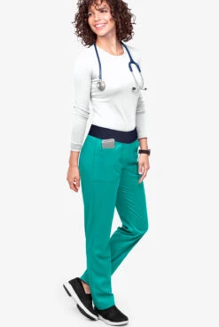 UA Flex2 Women's 3-Pocket Straight Leg Yoga STRETCH Scrub Pants -Cherokee Shop F2891 TEANA 2