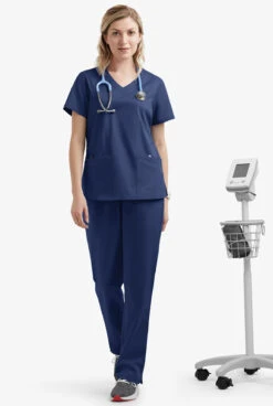 UA Flex V-Neck Top And Pant Scrub Set -Cherokee Shop F4378 NAVY 6