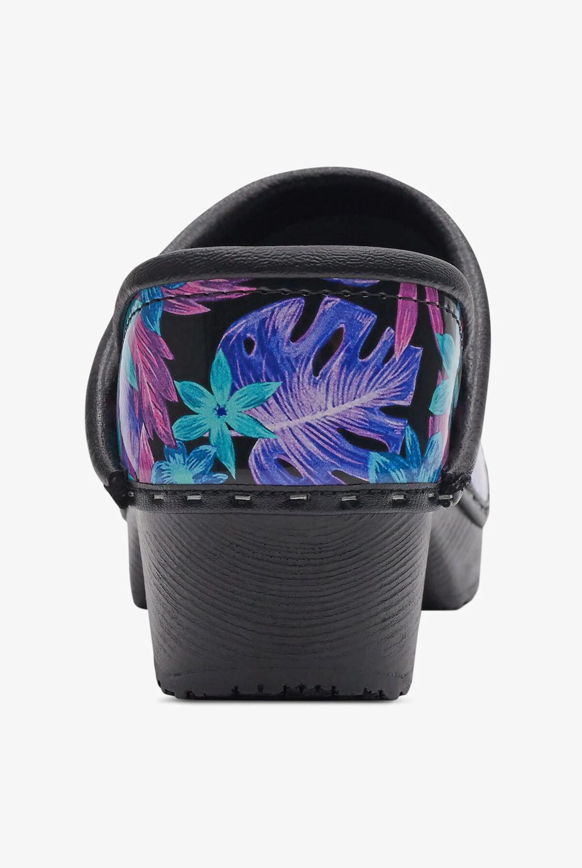 C&C Sweden Women's Floral Luau Black Patent Leather Nursing Clogs 7 C&C Sweden Women's Floral Luau Black Patent Leather Nursing Clogs - Image 5