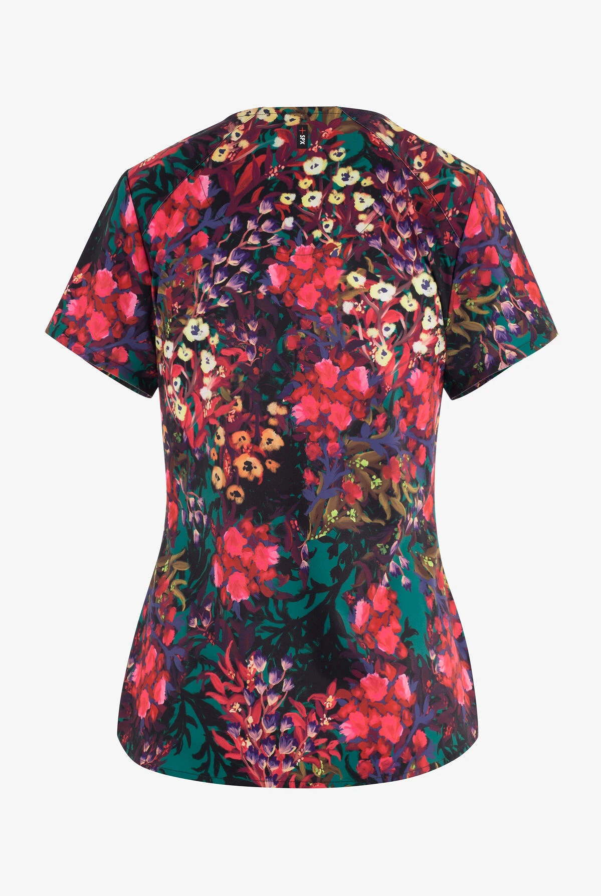 Grey's Anatomy Spandex Wild Garden Women's 4-Pocket STRETCH V-Neck Print Scrub Top 4 Grey's Anatomy Spandex Wild Garden Women's 4-Pocket STRETCH V-Neck Print Scrub Top - Image 2