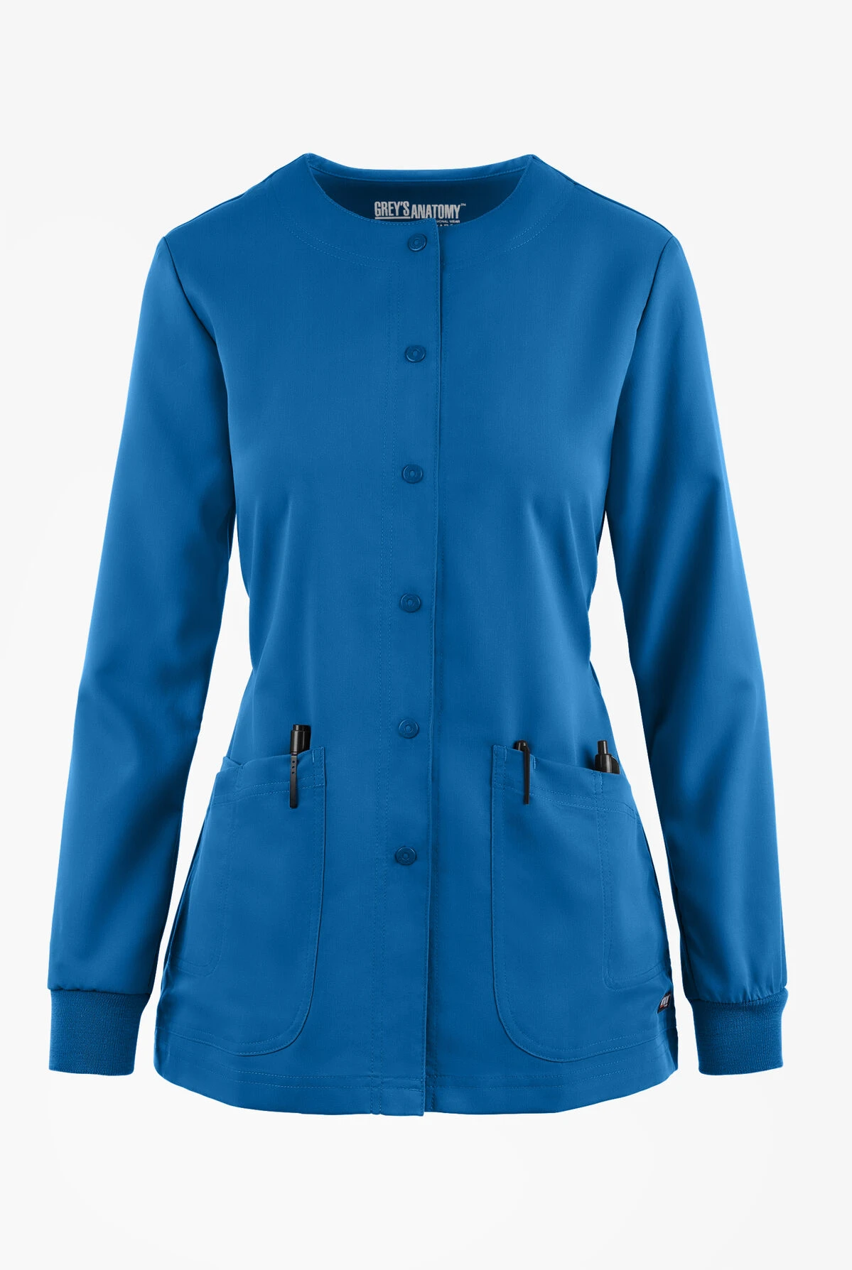 Grey's Anatomy™ By Barco Women's 4-Pocket Round Neck Warm-Up Scrub Jacket 3 Grey's Anatomy™ By Barco Women's 4-Pocket Round Neck Warm-Up Scrub Jacket