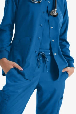 Grey's Anatomy™ By Barco Women's 4-Pocket Round Neck Warm-Up Scrub Jacket 8 Grey's Anatomy™ By Barco Women's 4-Pocket Round Neck Warm-Up Scrub Jacket -Cherokee Shop GA4450 ROYAL 3