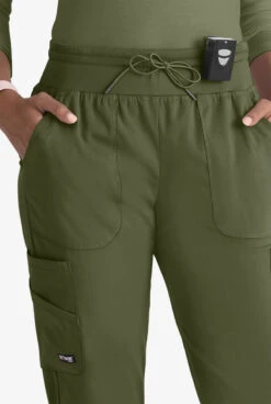 Grey's Anatomy™ By Barco Spandex STRETCH Carly Women's 7-Pocket Cargo Jogger Scrub Pants 8 Grey's Anatomy™ By Barco Spandex STRETCH Carly Women's 7-Pocket Cargo Jogger Scrub Pants -Cherokee Shop GRS527 OLIVE 3 HV
