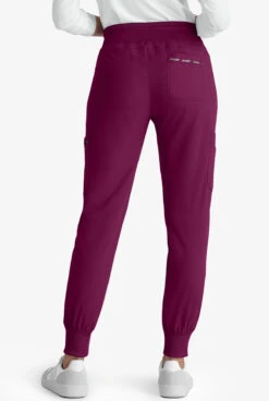 Grey's Anatomy™ By Barco Spandex STRETCH Carly Women's 7-Pocket Cargo Jogger Scrub Pants - Petite -Cherokee Shop GRS527 WINE 4
