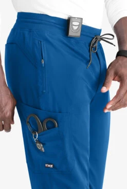 Grey's Anatomy™ By Barco Spandex STRETCH Murphy Men's 5-Pocket Cargo Jogger Scrub Pants -Cherokee Shop GRS550 ROYAL 5