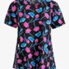 Green Town Forever Tulips Floral Women's 3-Pocket STRETCH V-Neck Print Scrub Top -Cherokee Shop GT501FOT 1