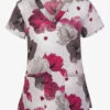 Green Town Pink Lined Floral V-Neck Print Scrub Top -Cherokee Shop GT501PLL 1