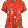 Butter-Soft Originals Christmas Hanukkah Kwanzaa 2-Pocket Classic Fit V-Neck Printed Scrub Top -Cherokee Shop H1162CWFR 092823 1