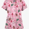 Butter-Soft Originals Baking For Santa Blush Women's 6-Pocket Scallop Neck Printed Scrub Top -Cherokee Shop H1194BSBS 092823 1