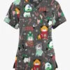 Butter-Soft Originals Cuddly Pups Pewter Women's 7-Pocket Rounded V-Neck Printed Scrub Top 1 Butter-Soft Originals Cuddly Pups Pewter Women's 7-Pocket Rounded V-Neck Printed Scrub Top -Cherokee Shop H1638CPPW 092823 1