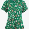 Butter-Soft Originals Baking For Santa Hunter Women's 4-Pocket Rounded V-Neck Printed Scrub Top -Cherokee Shop H2697BSHT 092823 1