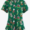 Butter-Soft Originals Playful Christmas Hunter Women's 4-Pocket Rounded V-Neck Printed Scrub Top 1 Butter-Soft Originals Playful Christmas Hunter Women's 4-Pocket Rounded V-Neck Printed Scrub Top -Cherokee Shop H2697PCHT 092823 1