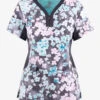 Healing Hands Dreamy Days Floral Women's 3-Pocket STRETCH Y-Neck Print Scrub Top -Cherokee Shop HE227DRD 110723 1