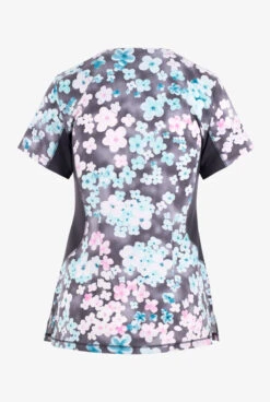 Healing Hands Dreamy Days Floral Women's 3-Pocket STRETCH Y-Neck Print Scrub Top -Cherokee Shop HE227DRD 110723 2