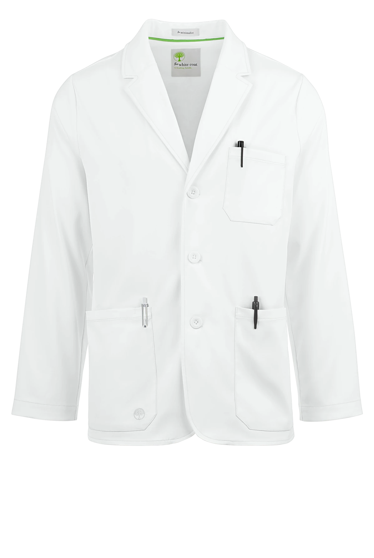 Healing Hands White Coat Minimalist Men's 30 ½" 5-Pocket STRETCH Lab Coat 3 Healing Hands White Coat Minimalist Men's 30 ½" 5-Pocket STRETCH Lab Coat