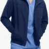 Healing Hands Purple Label Jonathan Men's 6-Pocket STRETCH Bomber Scrub Jacket -Cherokee Shop HE5530 NAVY 1