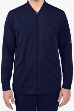 HH Works By Healing Hands Michael Men's 5-Pocket Scrub Jacket -Cherokee Shop HE5590 NAVY 3 HV