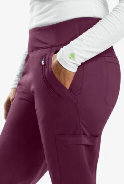 Healing Hands Purple Label Tyra Women's 8-Pocket STRETCH Slim Yoga Scrub Pants 7 Healing Hands Purple Label Tyra Women's 8-Pocket STRETCH Slim Yoga Scrub Pants -Cherokee Shop HE9134 WINE 5