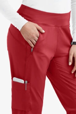 Healing Hands Purple Label Tara Women's 6-Pocket STRETCH Jogger Cargo Scrub Pants -Cherokee Shop HE9233 RED 2 HV