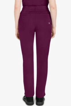 HH Works By Healing Hands Raine Women's 5-Pocket STRETCH Drawstring Pant - Petite -Cherokee Shop HE9530 WINE 4