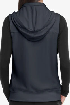 Heartsoul Break On Through Women's 4-Pocket STRETCH With Removable Hoodie Scrub Vest -Cherokee Shop HL500 PEWTE 4