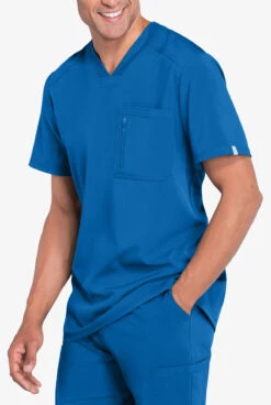 Cherokee Infinity Men's 2-Pocket STRETCH V-Neck Scrub Top -Cherokee Shop IN910 ROYAL 4 HV