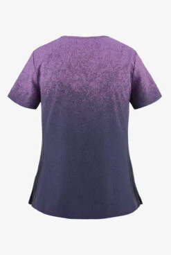 Koi Basics Heather Wisteria/Charcoal Women's 2-Pocket Ombre Print Scrub Top -Cherokee Shop K1031HWI 2