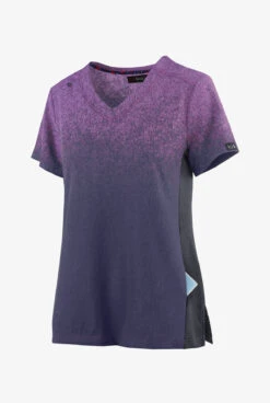 Koi Basics Heather Wisteria/Charcoal Women's 2-Pocket Ombre Print Scrub Top -Cherokee Shop K1031HWI 3