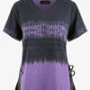 Koi Basics Cali Tie Dye Charcoal/Heather Wisteria V-Neck Print Scrub Top -Cherokee Shop K1031TDC 1