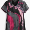 Koi Lite™ Reform Pink Marble Women's 2-Pocket V-Neck Print Scrub Top -Cherokee Shop K1045MPL 1
