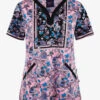 Koi Stretch Enchanted Garden Floral Women's 4-Pocket STRETCH Y-Neck Print Scrub Top 1 Koi Stretch Enchanted Garden Floral Women's 4-Pocket STRETCH Y-Neck Print Scrub Top -Cherokee Shop K1055EGD 1