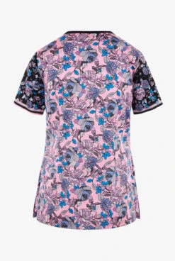 Koi Stretch Enchanted Garden Floral Women's 4-Pocket STRETCH Y-Neck Print Scrub Top 5 Koi Stretch Enchanted Garden Floral Women's 4-Pocket STRETCH Y-Neck Print Scrub Top -Cherokee Shop K1055EGD 2
