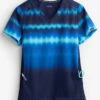 Koi Lite™ Reform Wavy Ombre Blue Women's 2-Pocket V-Neck Print Scrub Top -Cherokee Shop K370NABL 1