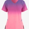 Koi Lite Wisteria/Radiant Mauve/Peony Pink Ombre Women's 2-Pocket V-Neck Print Scrub Top -Cherokee Shop K370WRP 1