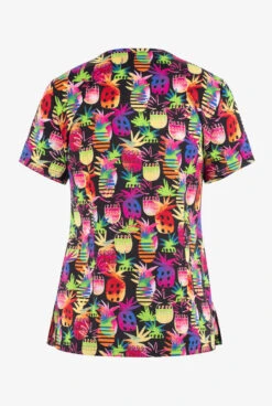 Koi Basics Colorful Tiki Pineapple Women's 2-Pocket STRETCH V-Neck Print Scrub Top 5 Koi Basics Colorful Tiki Pineapple Women's 2-Pocket STRETCH V-Neck Print Scrub Top -Cherokee Shop K384TPA 2