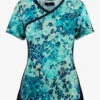 Koi Lite Animal Petals Women's 2-Pocket STRETCH Mock-Wrap Print Scrub Top -Cherokee Shop K385APT 1