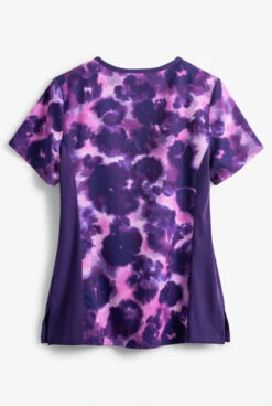 Koi Lite™ Raquel Cheetah Tie Dye Women's 2-Pocket Mock Wrap STRETCH Print Scrub Top -Cherokee Shop K385CTD 2