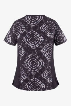Koi Lite™ Raquel Tribal Tie Dye Women's 2-Pocket Mock Wrap STRETCH Print Scrub Top -Cherokee Shop K385TTD 2