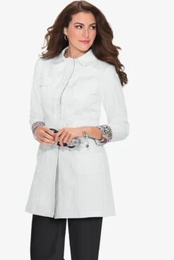 Koi Heavy Twill Women's 35 ¾" 4-Pocket Lab Coat -Cherokee Shop K408 WHITE 3 S HV